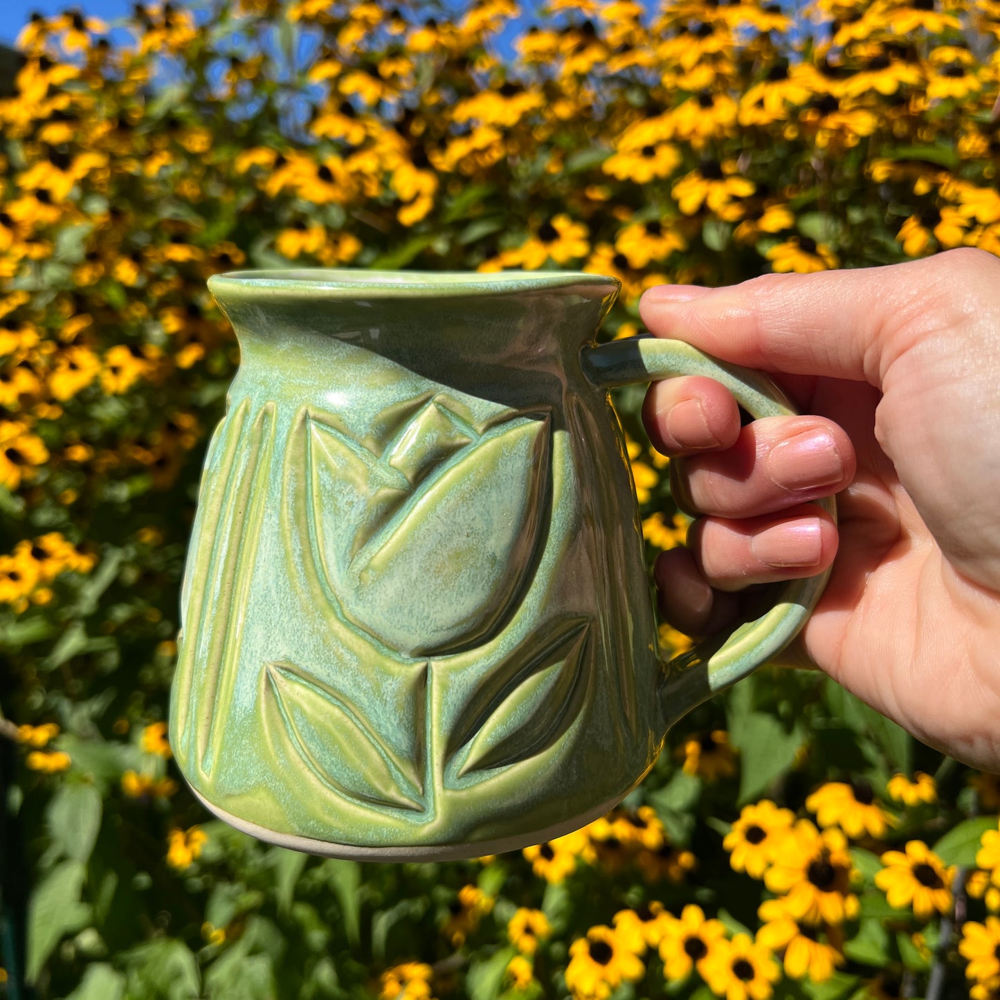 Carved Flower Mug