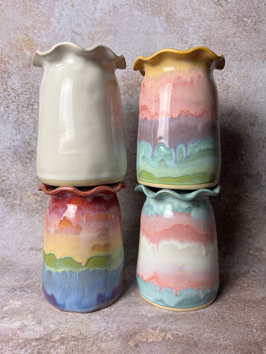 Handmade Ruffle Vase + Blooms du Jour