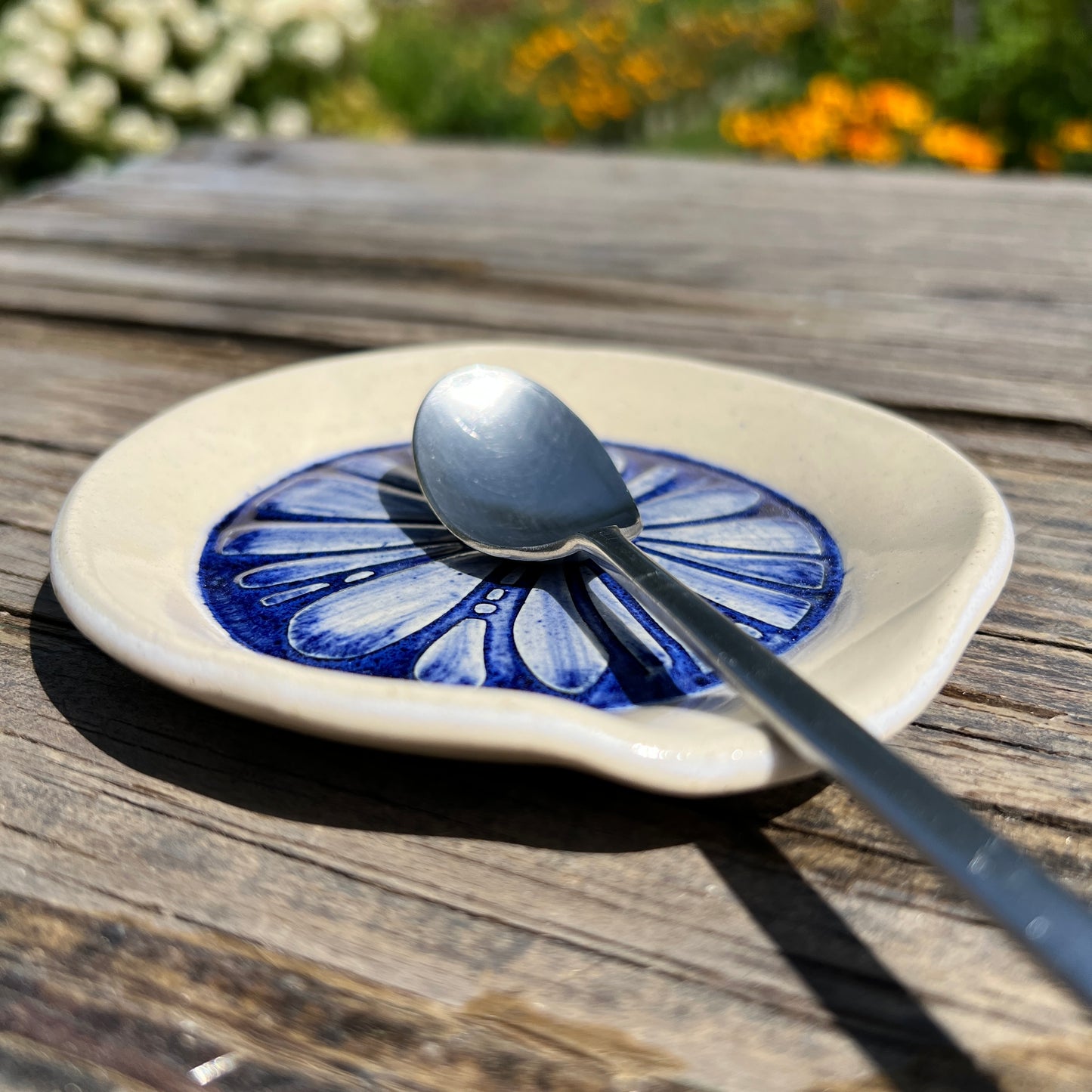 Cobalt Flower Spoon Rest