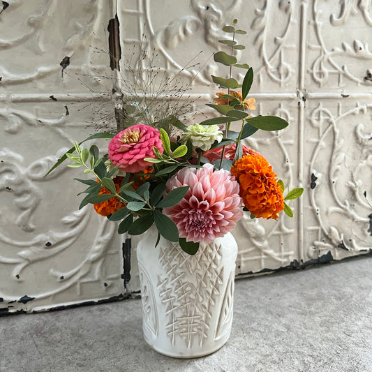 Owl Vase + Local Blooms