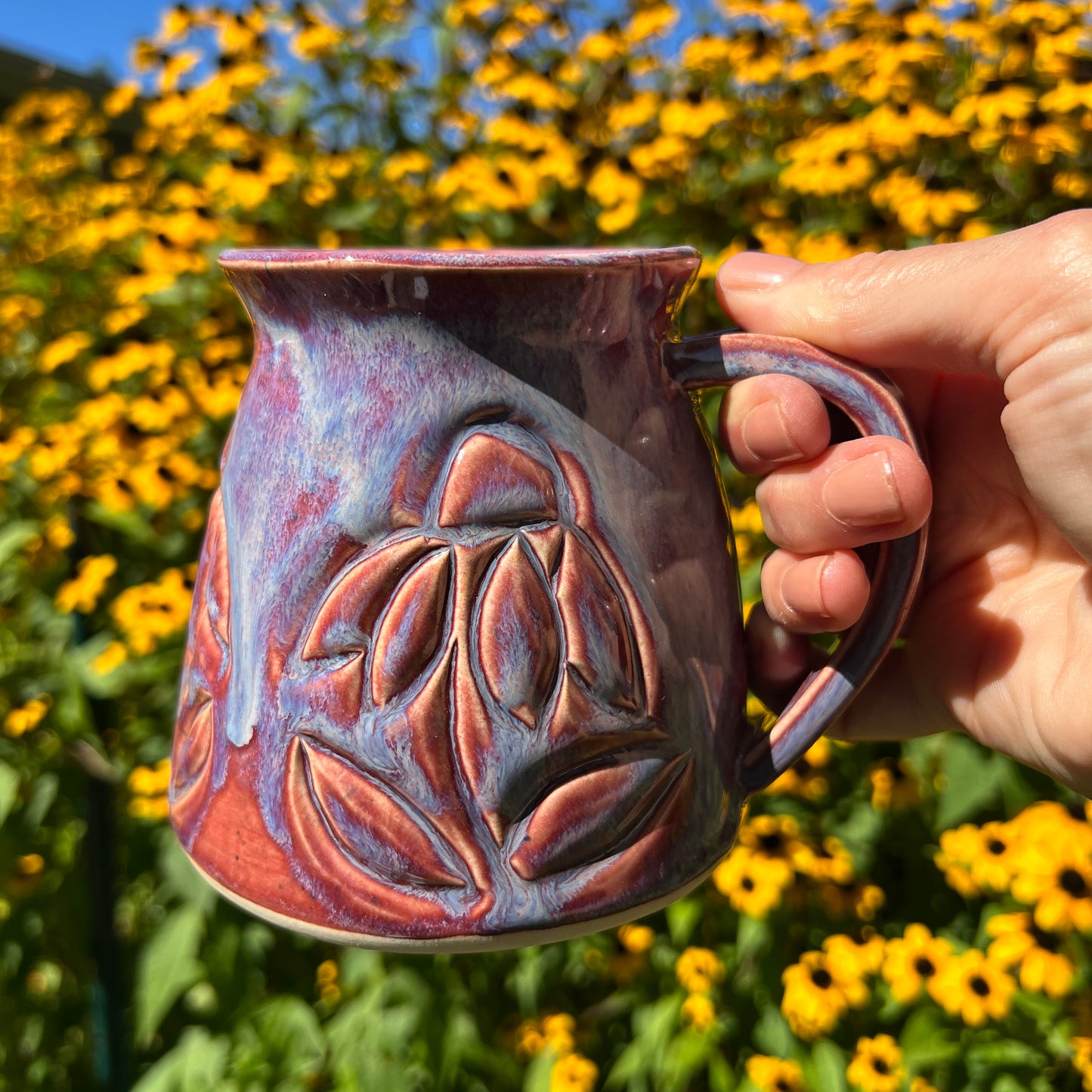 Carved Flower Mug