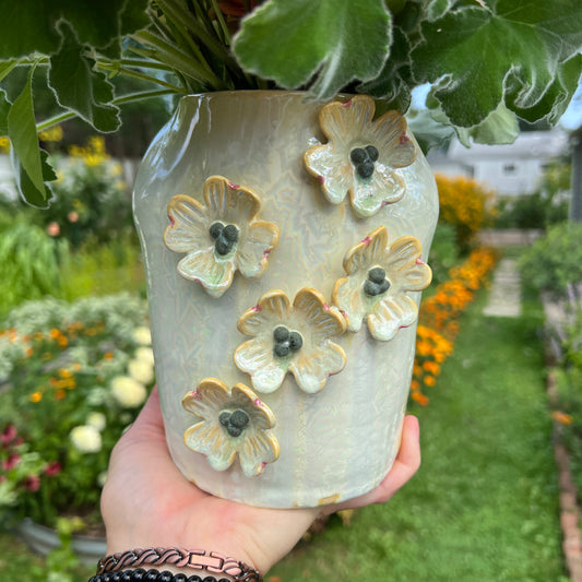 Sculpted Vase + Seasonal Blooms