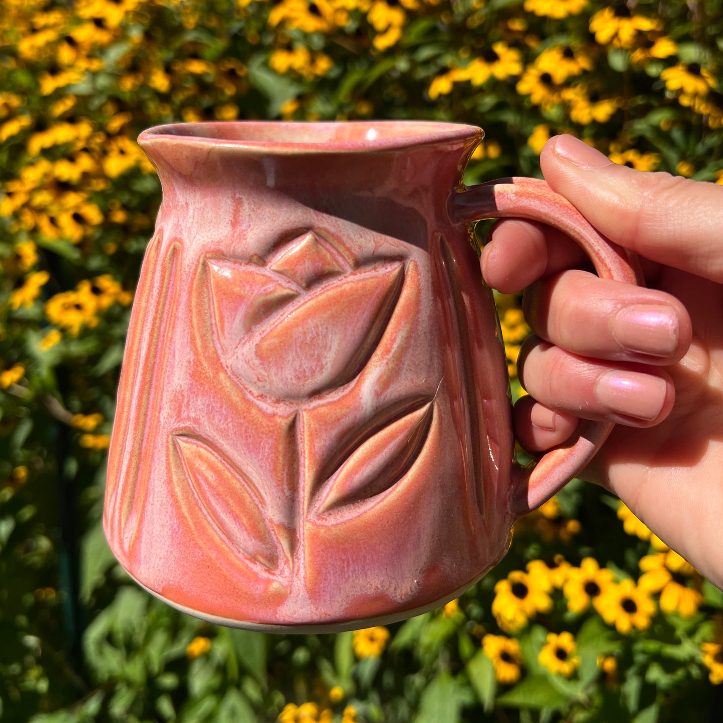 Carved Flower Mug