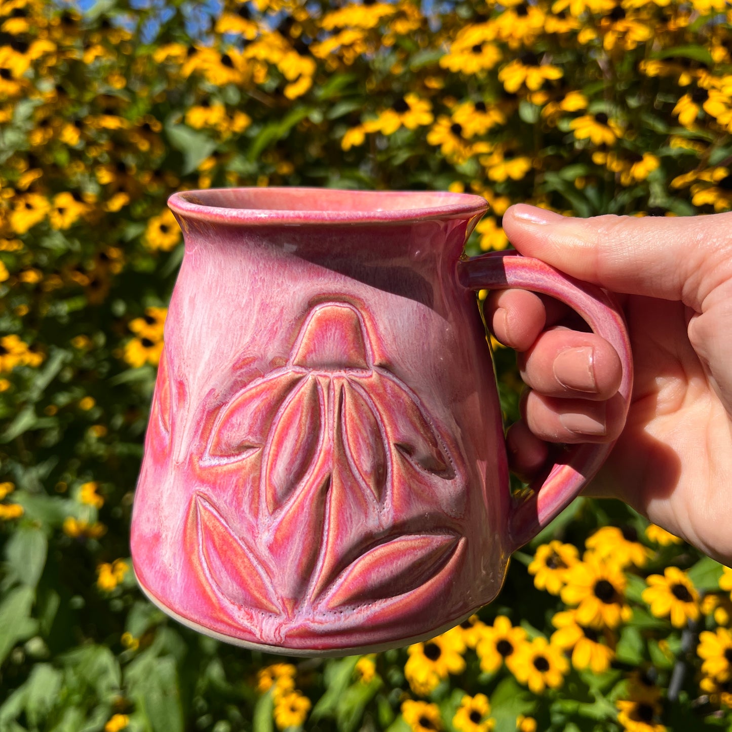Carved Flower Mug