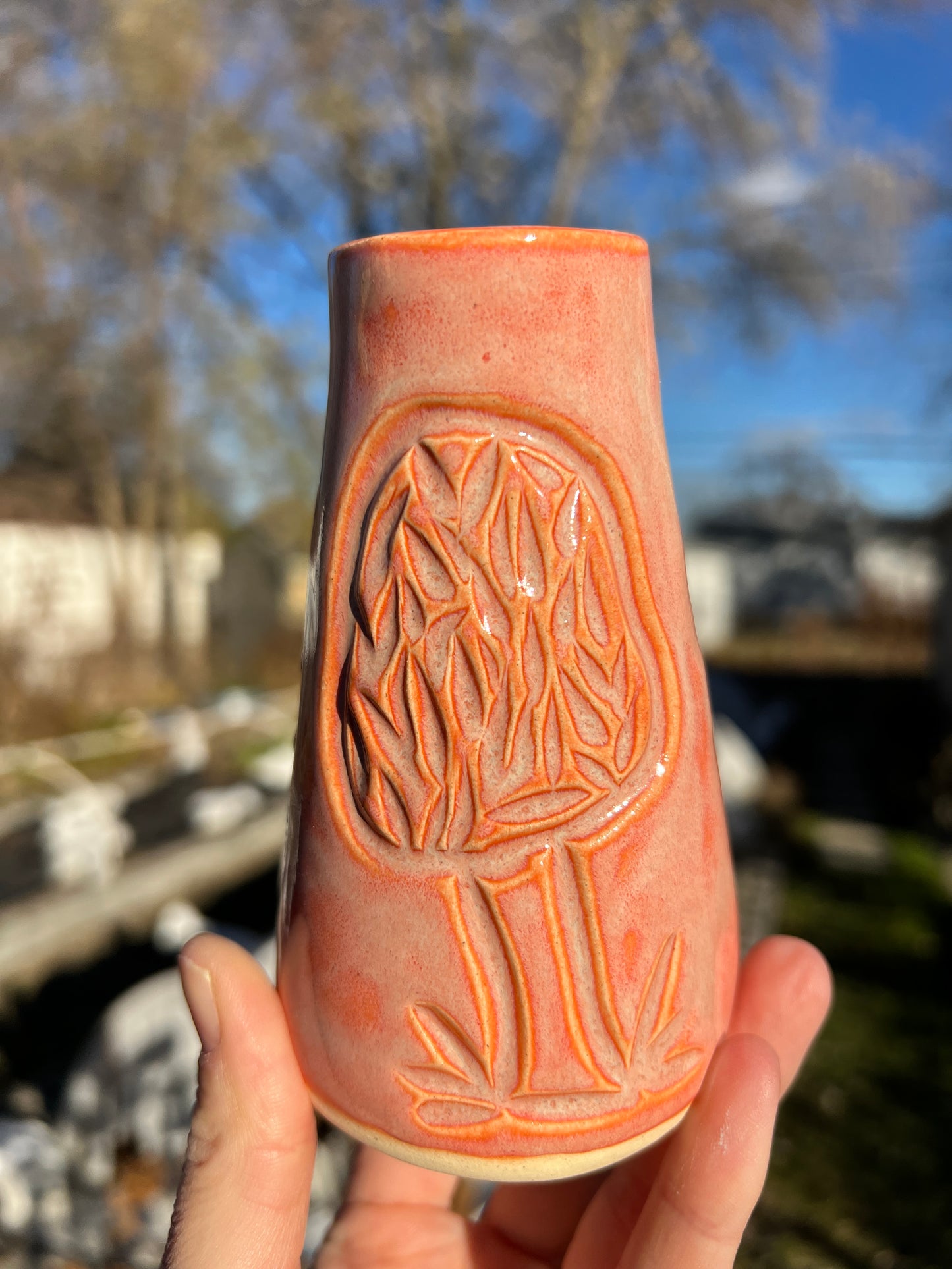 Carved Bud Vases