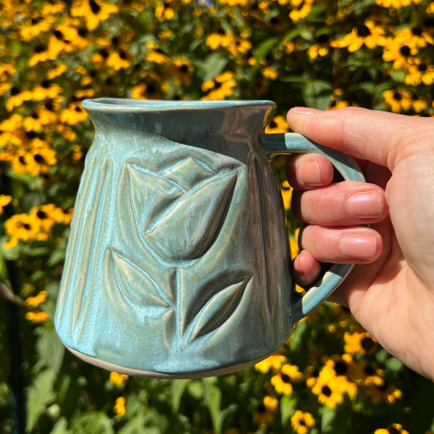 Carved Flower Mug