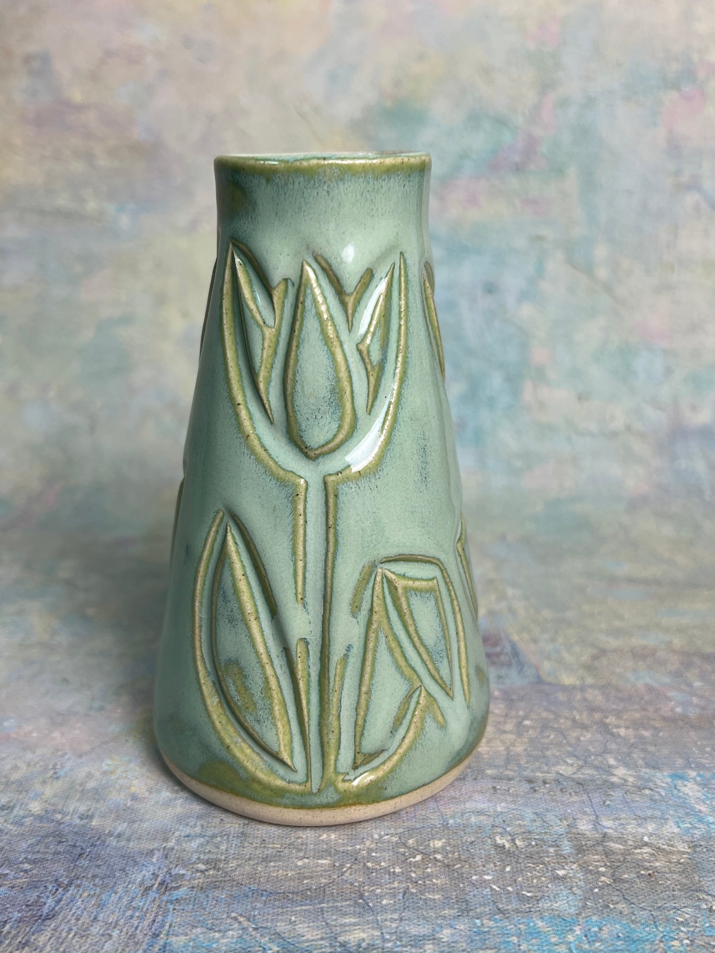 Carved Bud Vase