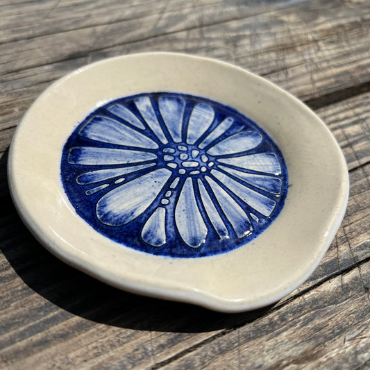 Cobalt Flower Spoon Rest