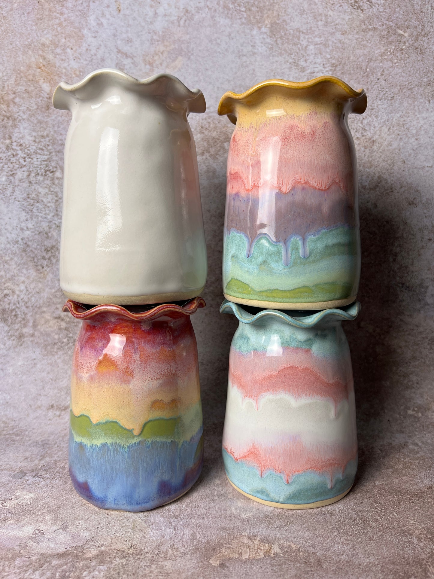 Handmade Ruffle Vase + Blooms du Jour