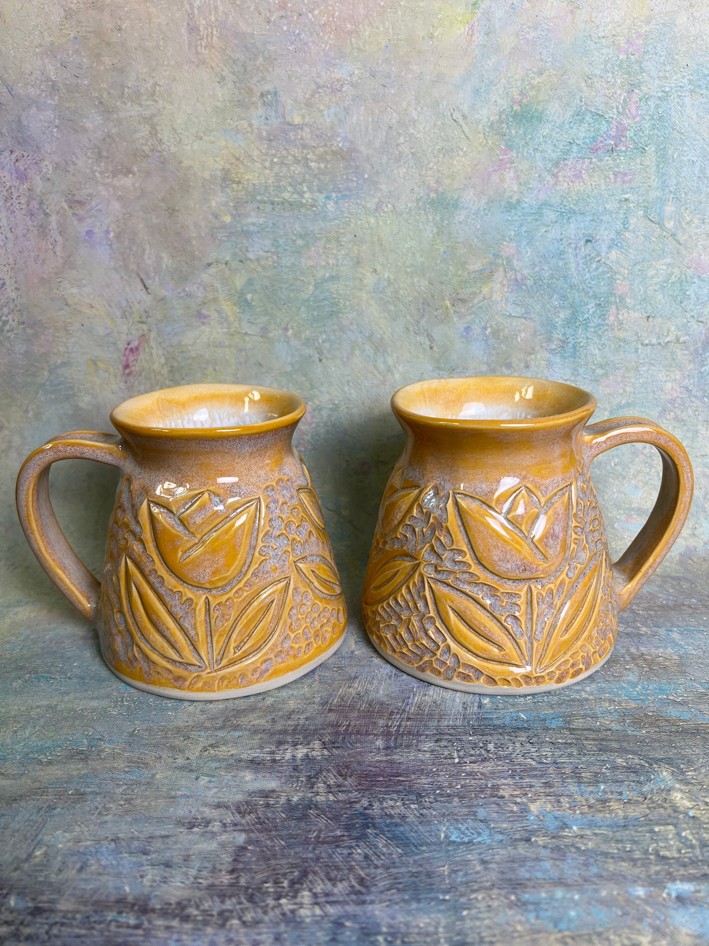 Carved Flower Mug