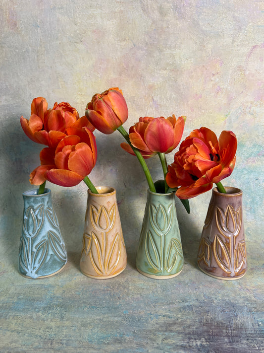Carved Bud Vase