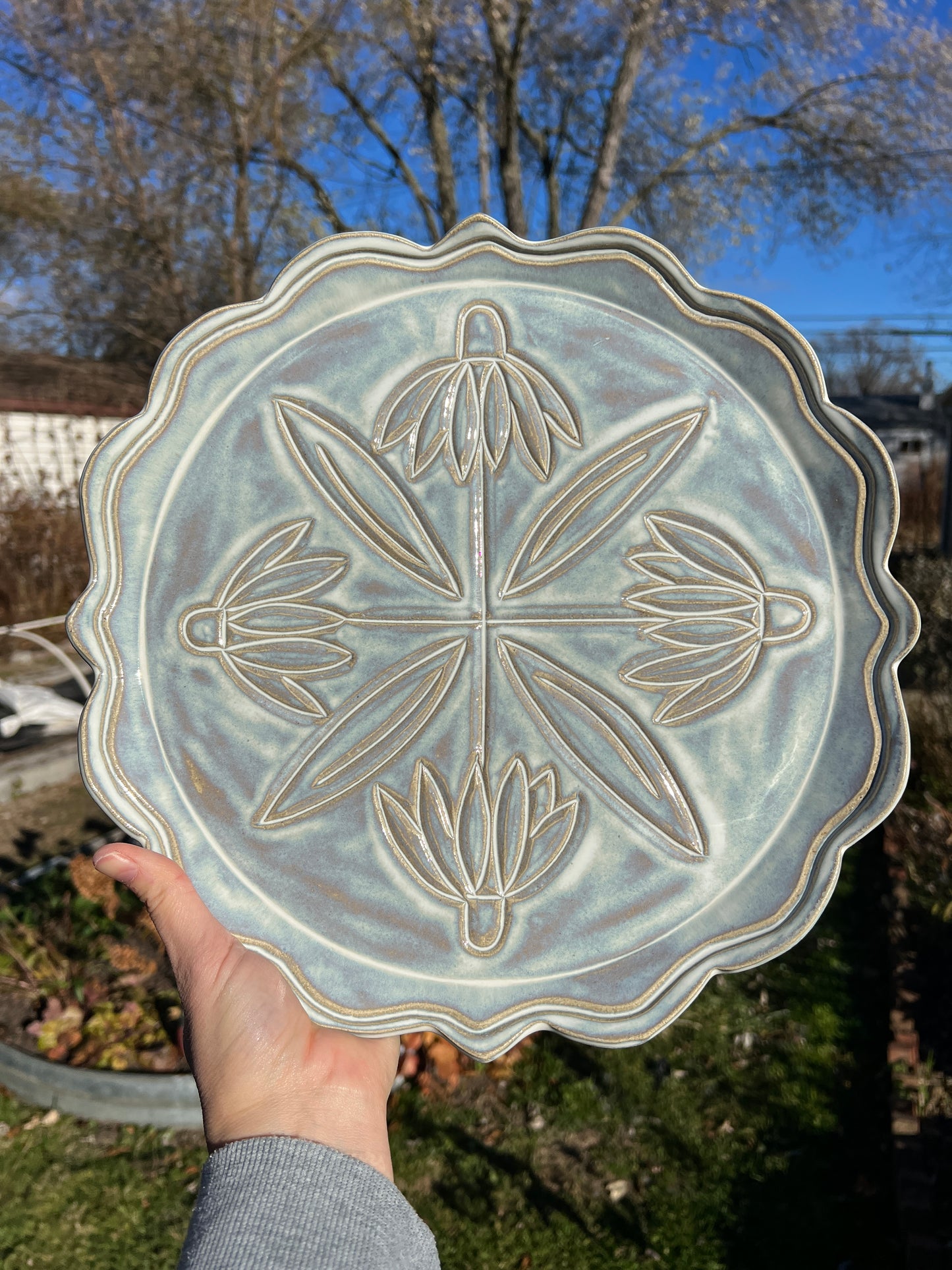 Pickup Only: Carved Cake Plate