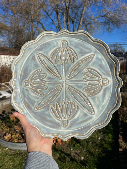 Pickup Only: Carved Cake Plate