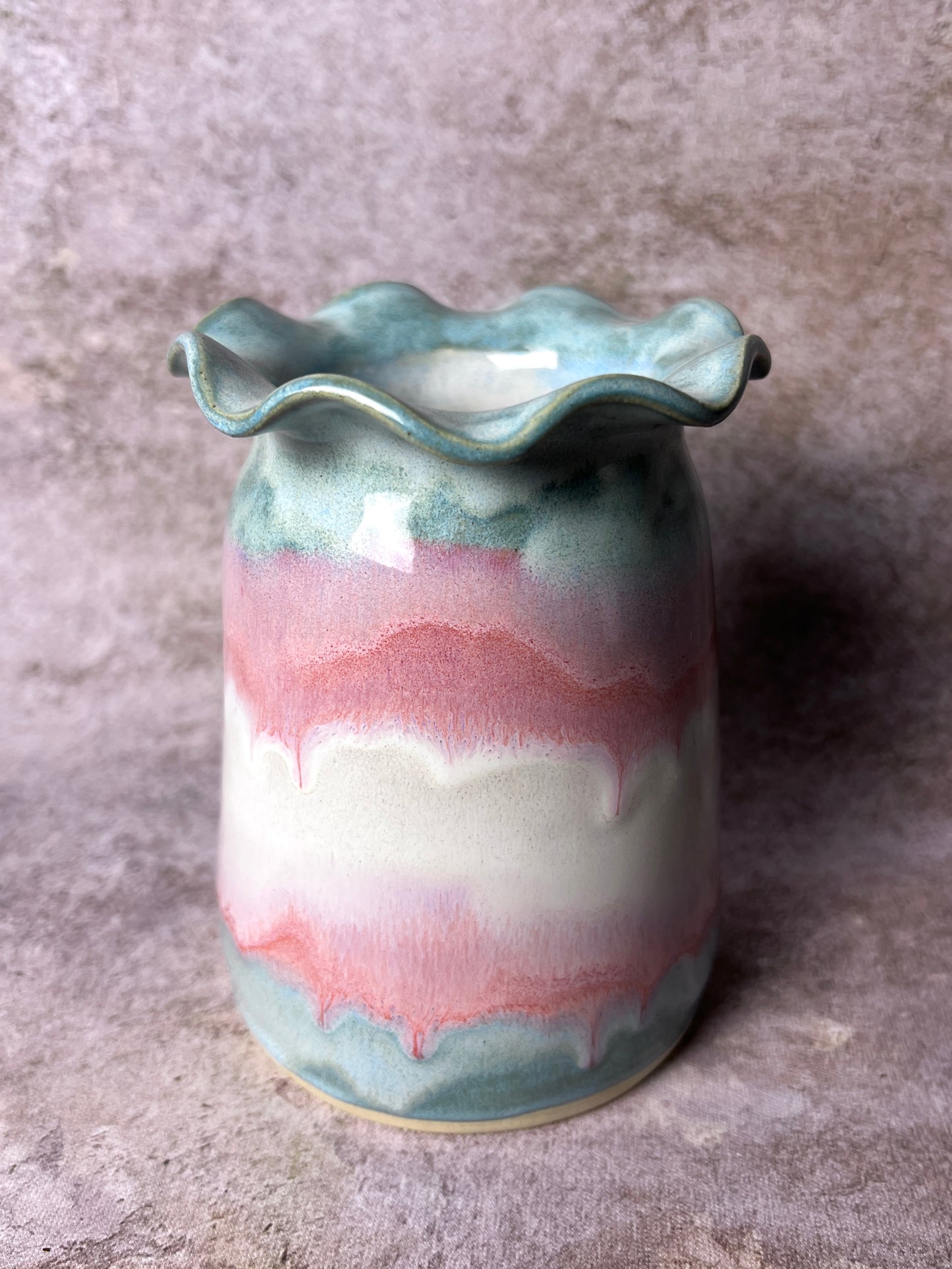 Handmade Ruffle Vase + Blooms du Jour