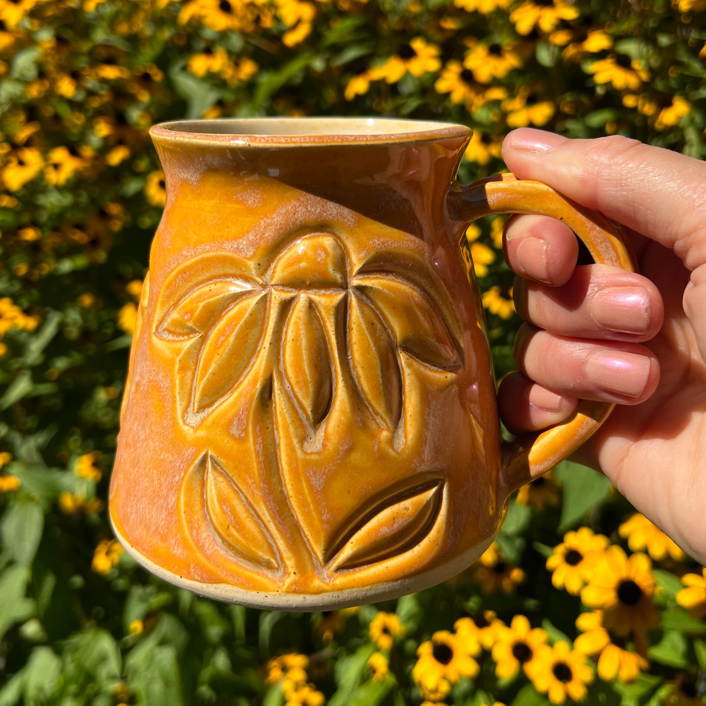 Carved Flower Mug