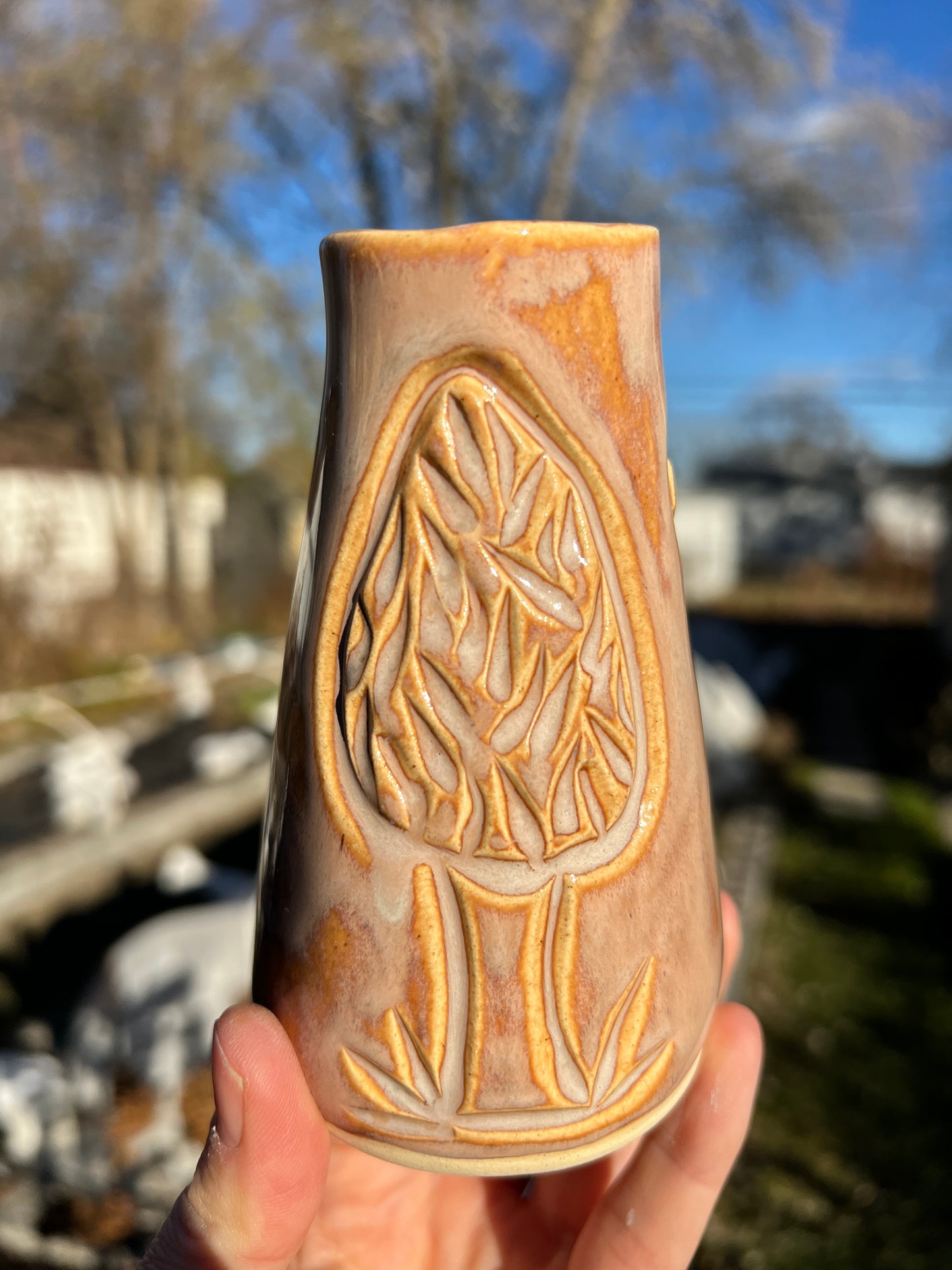 Carved Bud Vases