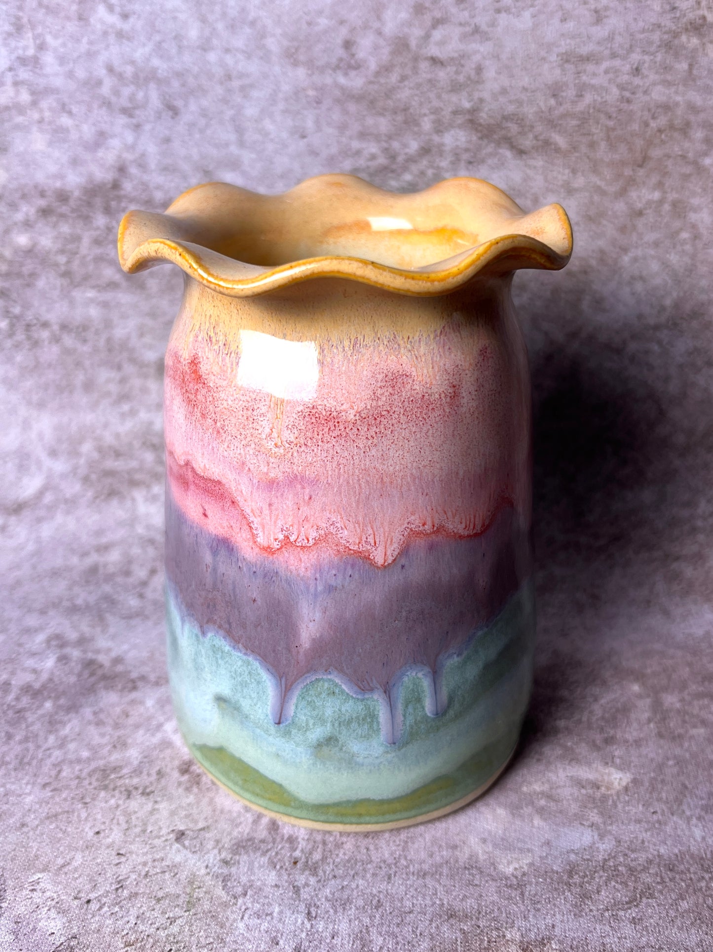 Handmade Ruffle Vase + Blooms du Jour