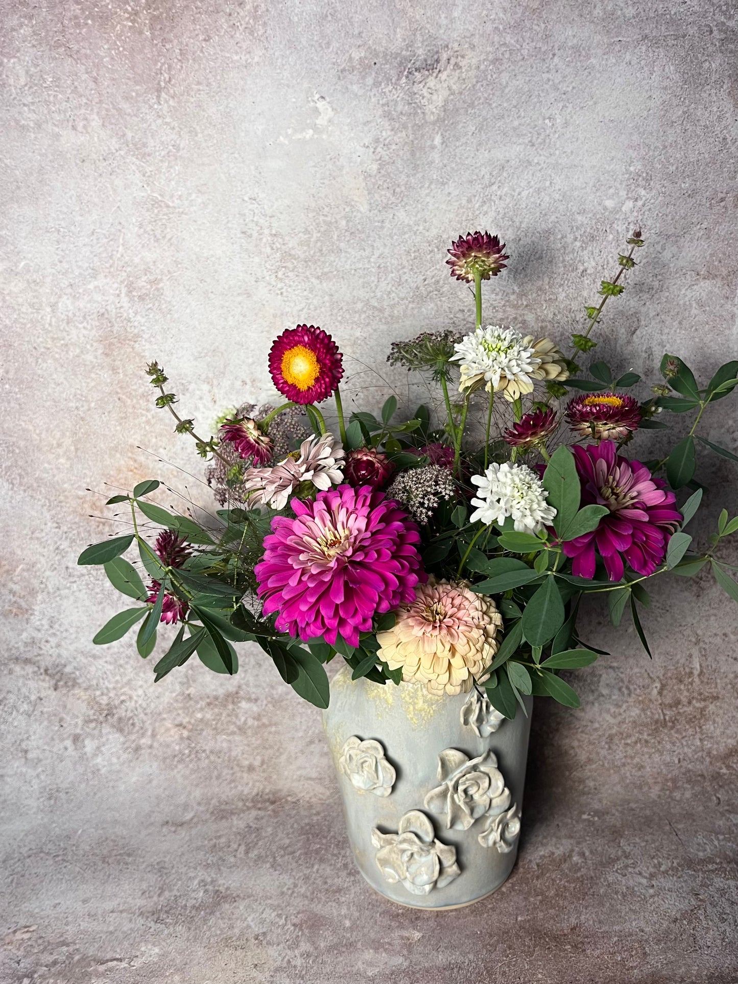 Wild Rose Vase + Local Blooms