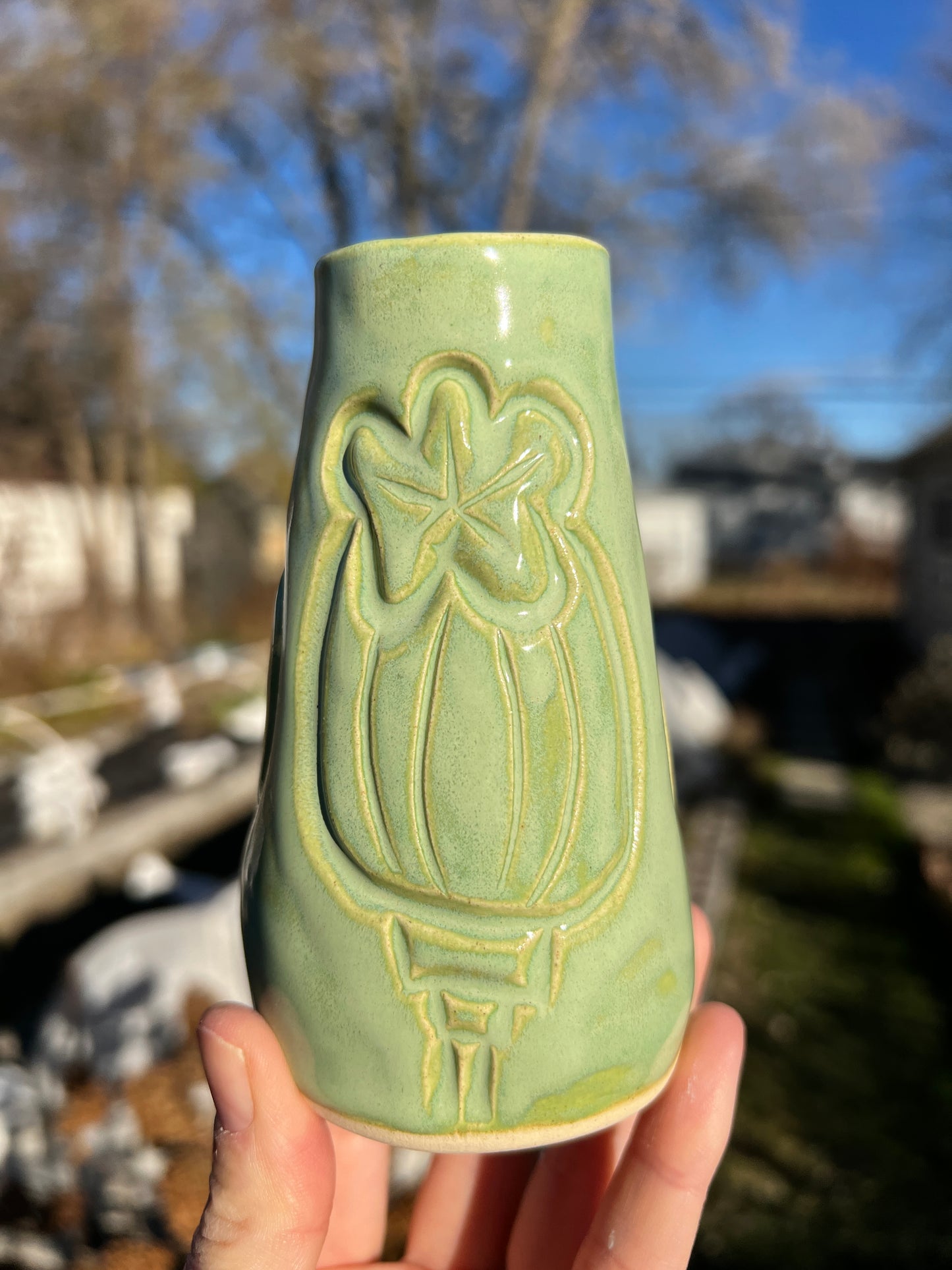 Carved Bud Vases