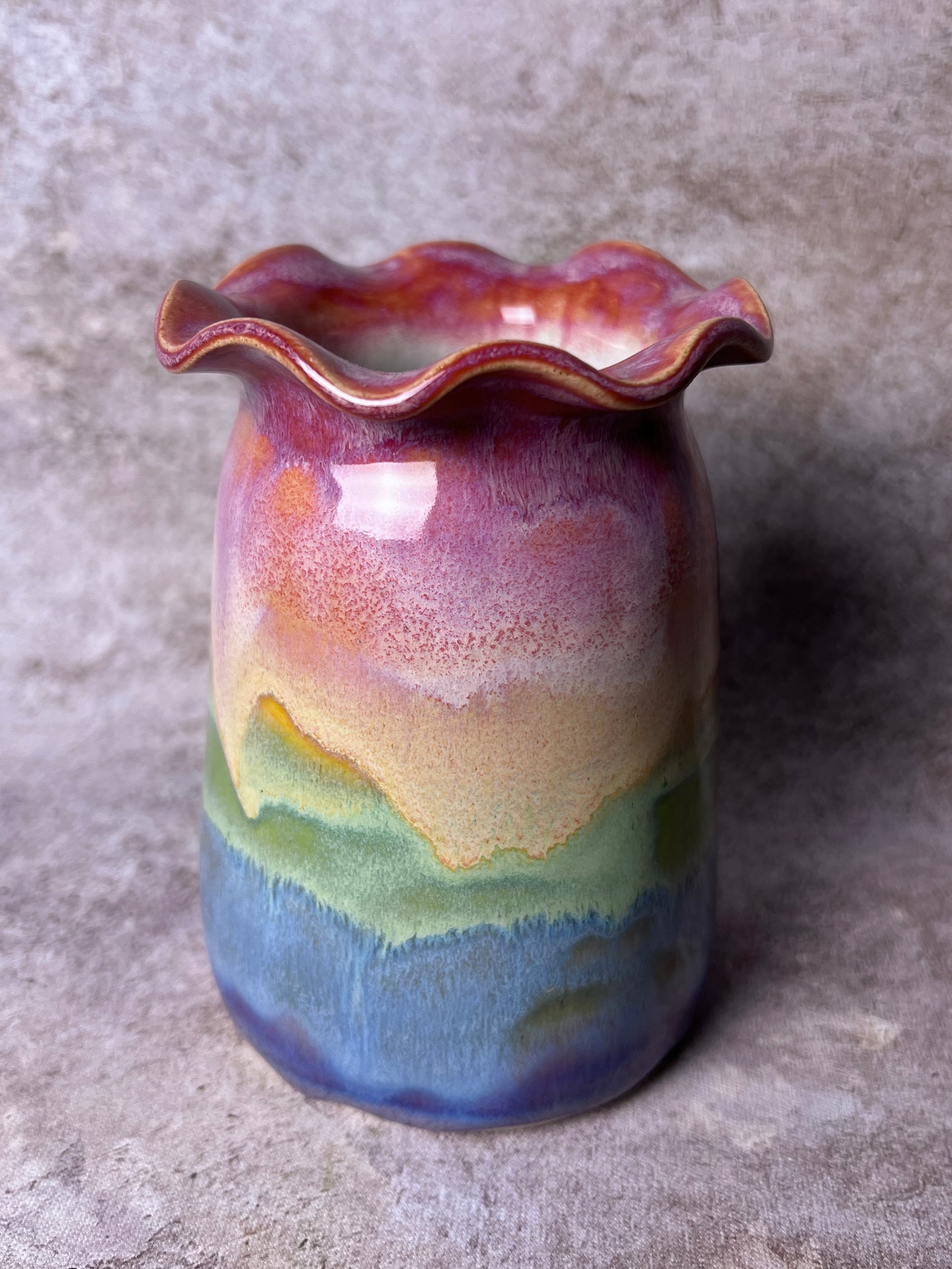 Handmade Ruffle Vase + Blooms du Jour