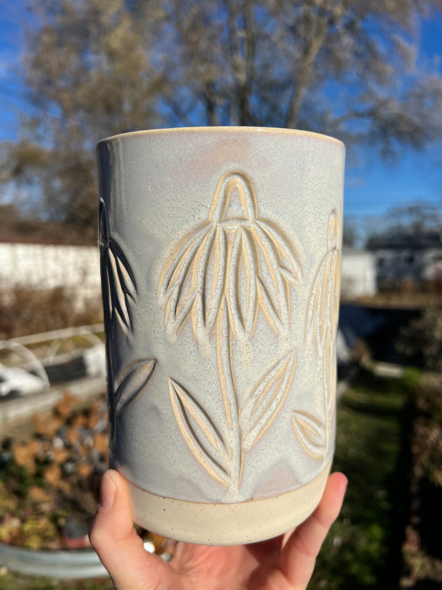Coneflower Crock Vase