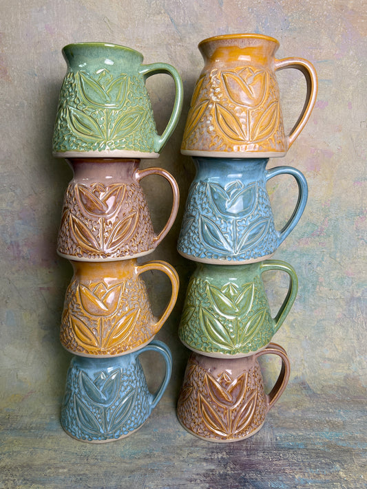 Carved Flower Mug