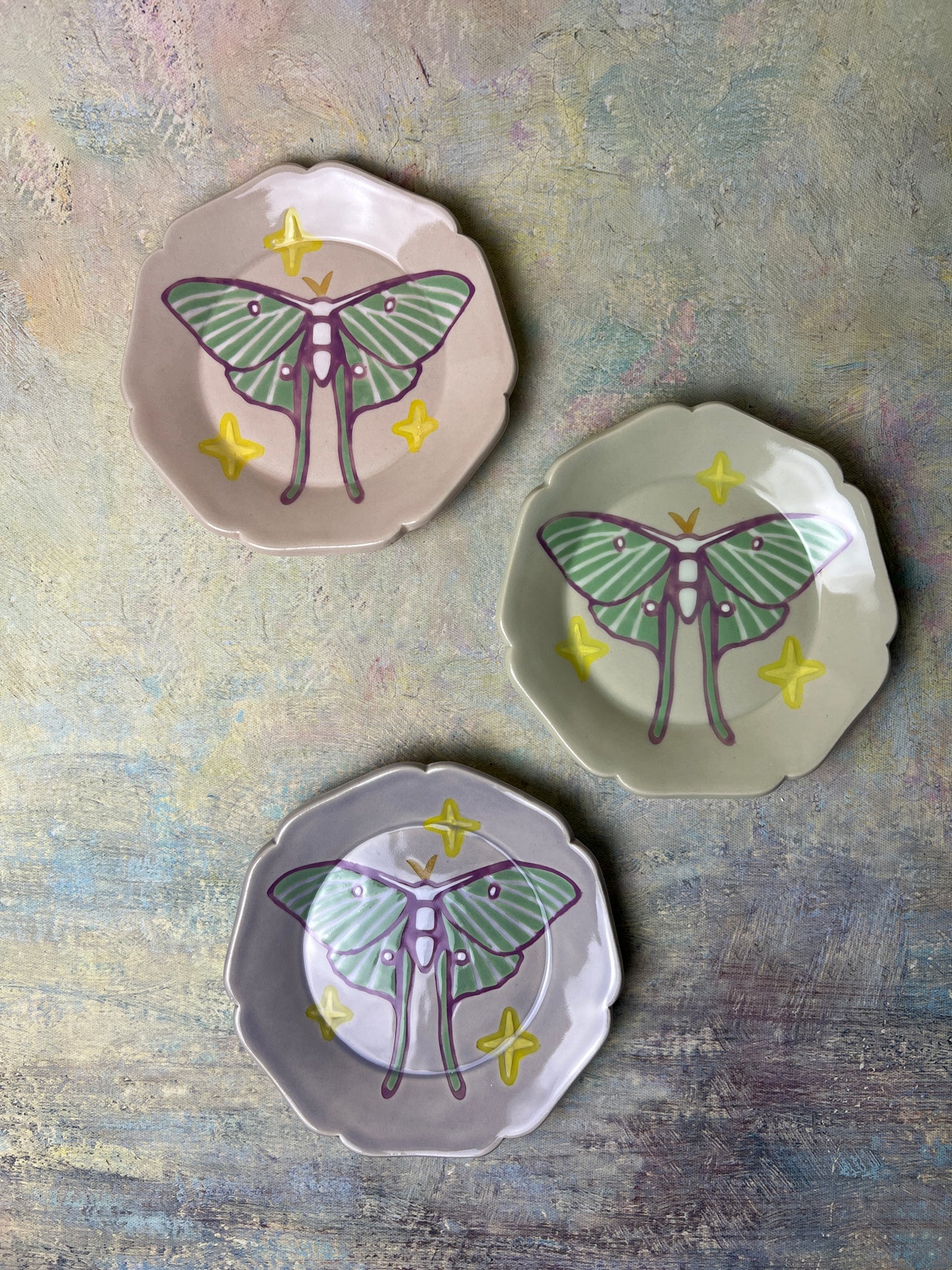 Small Luna Moth Dishes