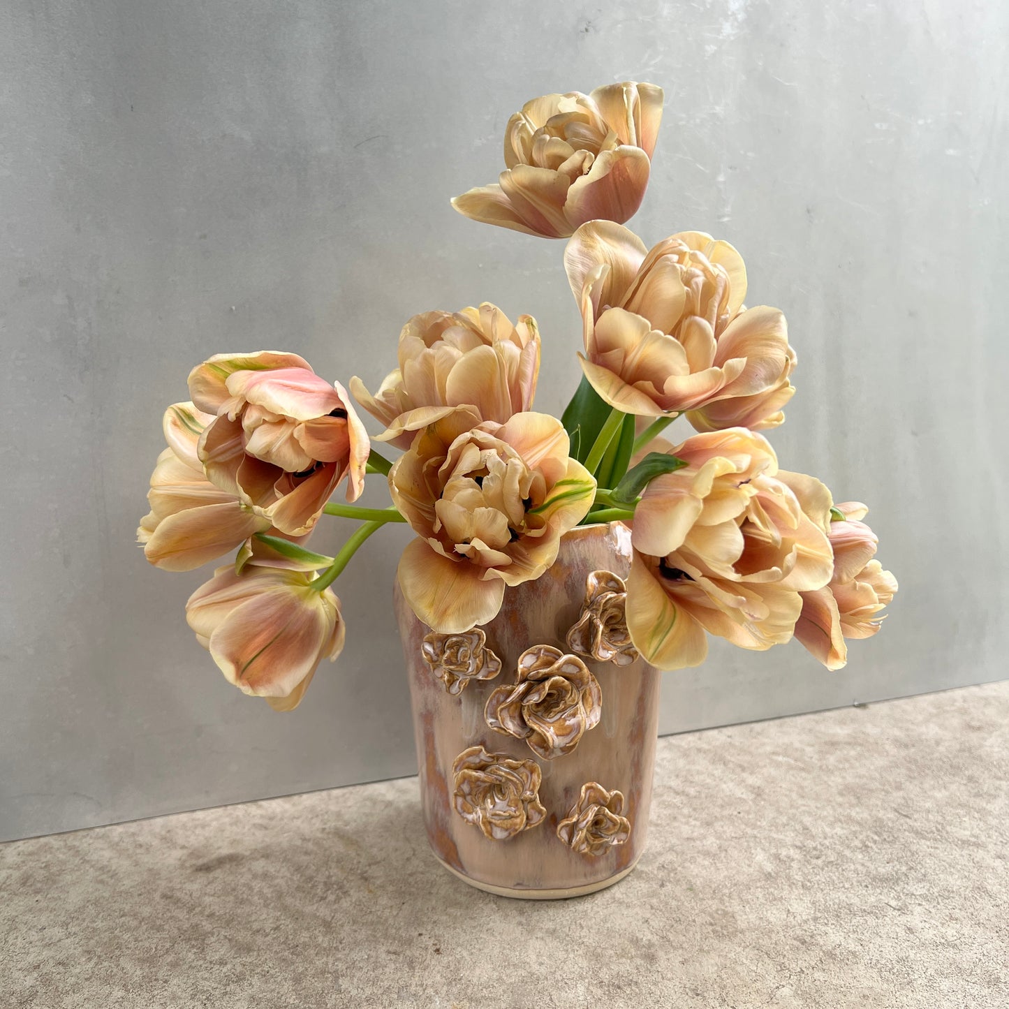 Sculpted Vase + Local Tulips