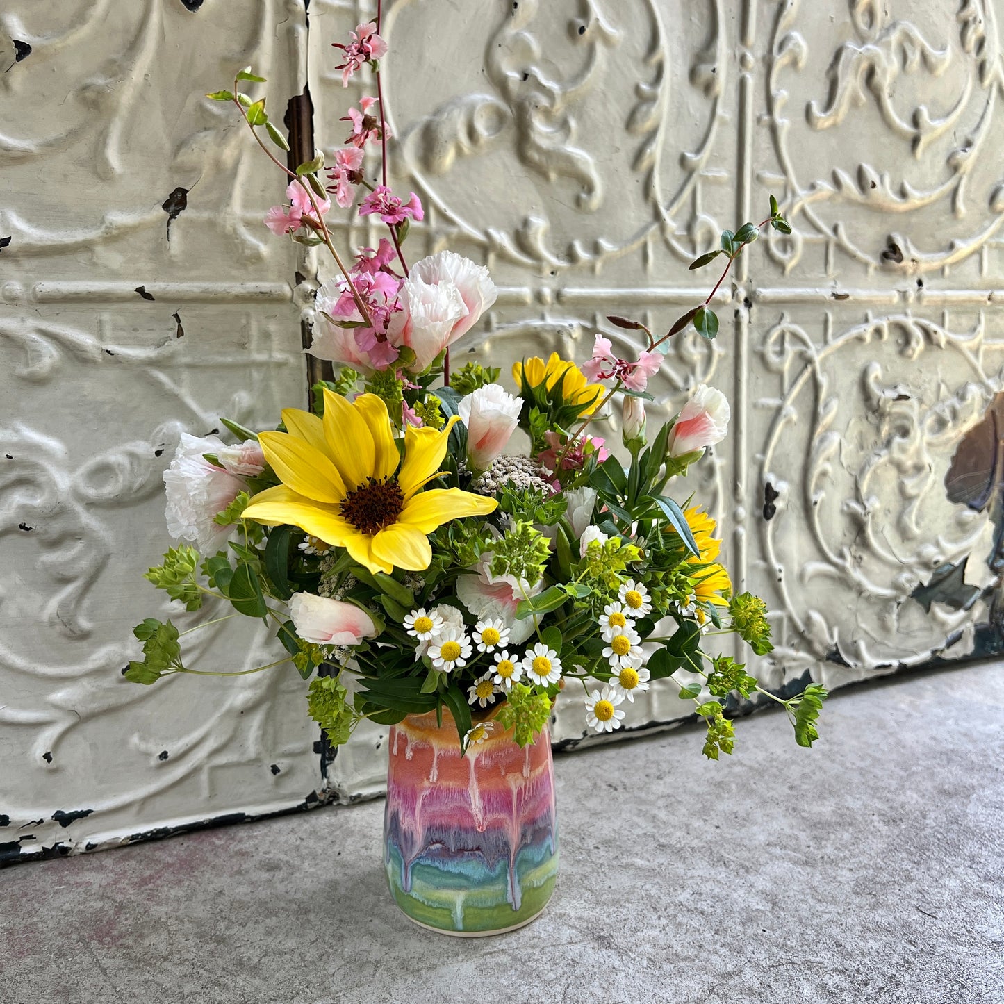 Handmade Ruffle Vase + Blooms du Jour